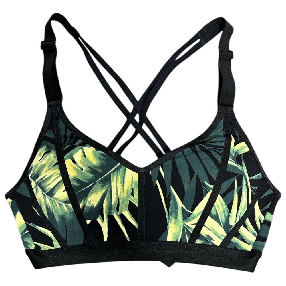 Victoria's Secret Black and Green Tropical Sports Bra